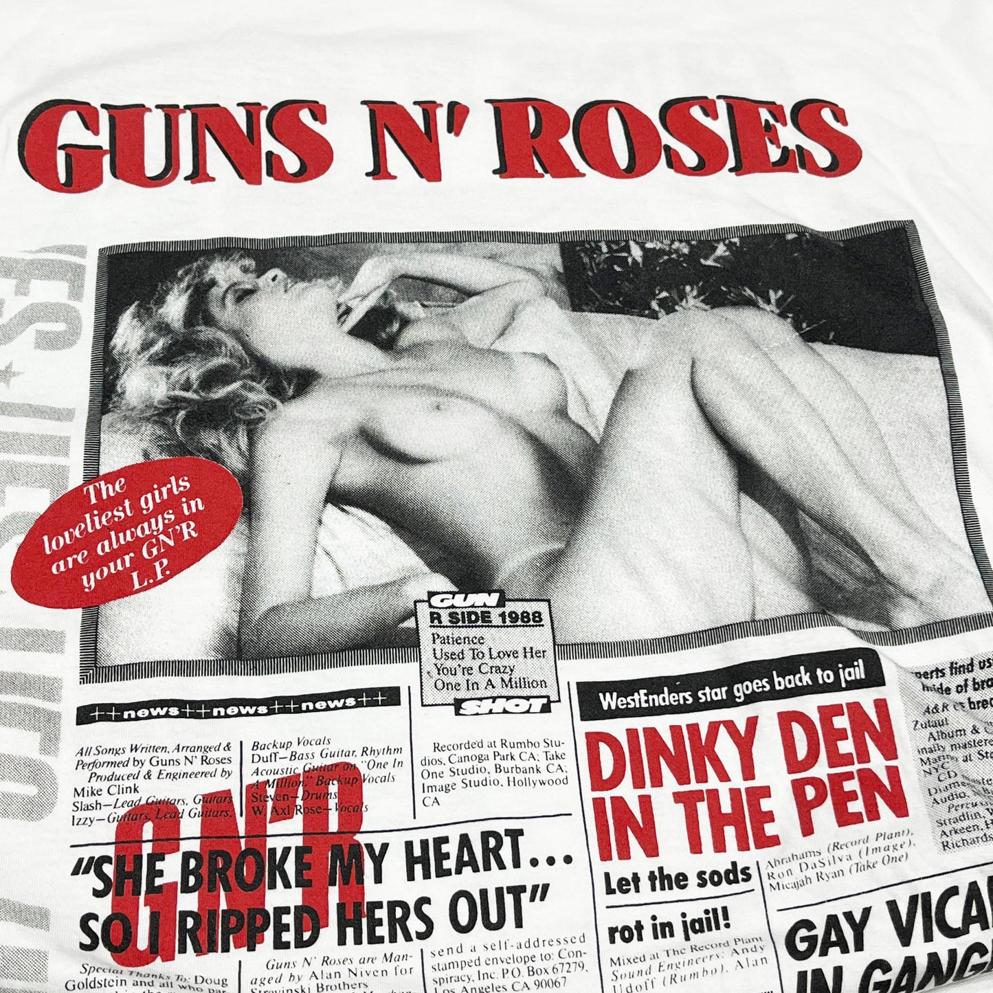 80's〜 Euro Guns N' Roses T Size (L)