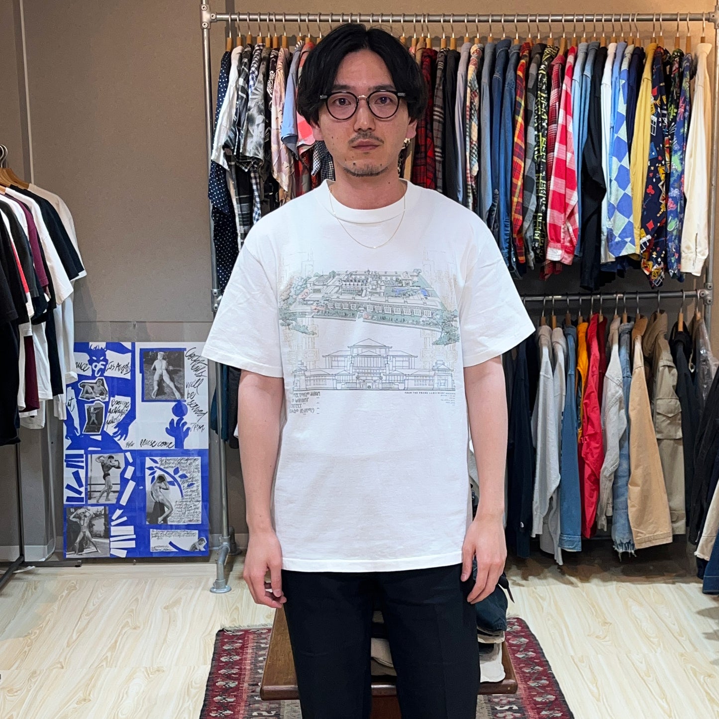 90's ANDAZIA Frank Lloyd Wright "帝国ホテル" T Size (L)