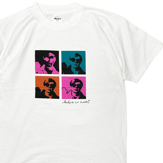 90s Murina Nat Finkelstein T L 平置き 白ベースに4色プリント Murinaタグ Andy by 7