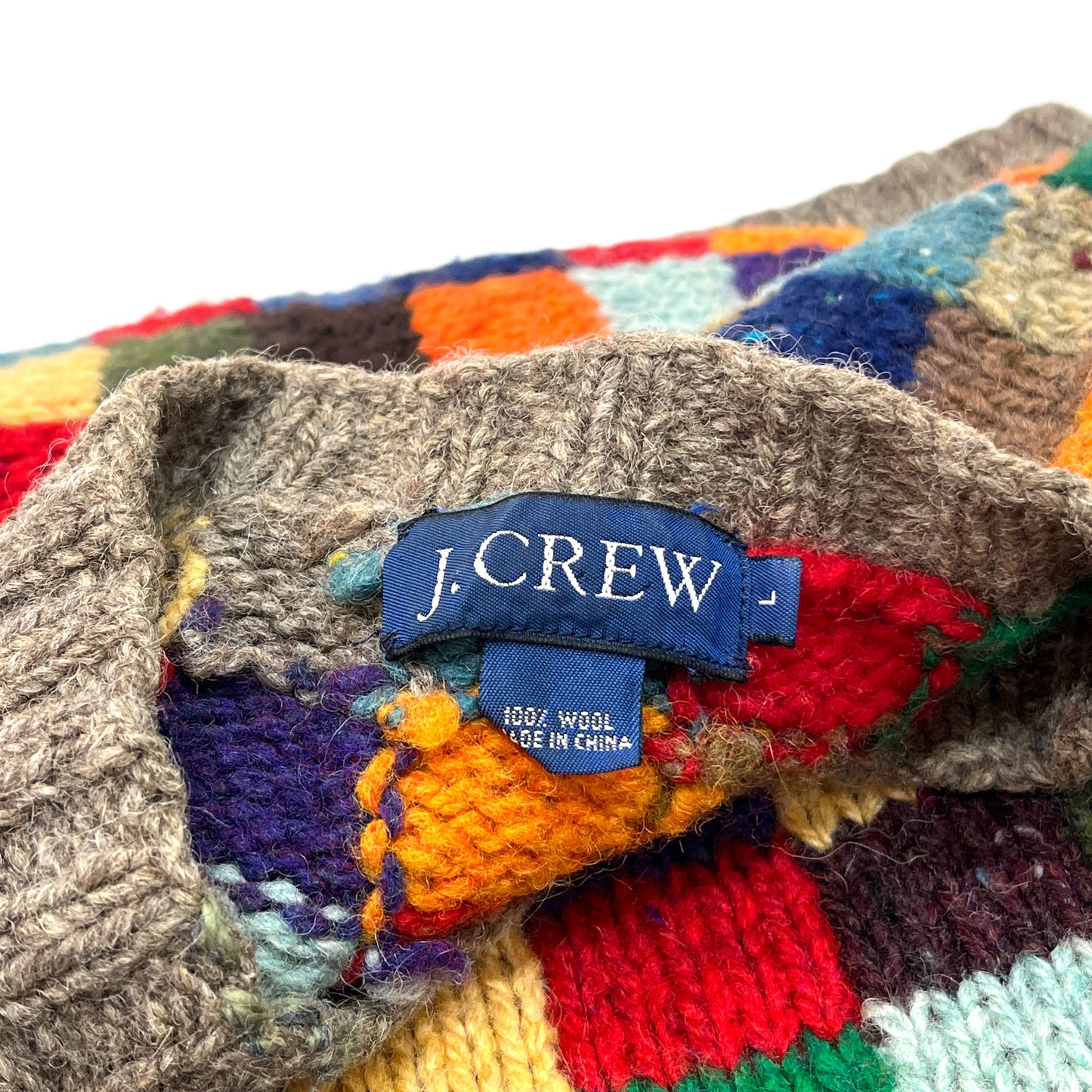 90's〜 J.CREW パッチワーク風 Sweater Size (L)