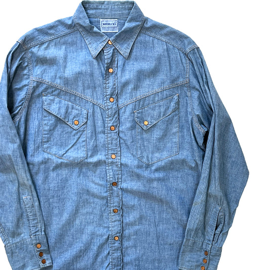 60's ROEBUCKS Chambray SH Size (XL)位