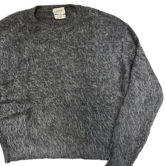 60s〜 Arrow Mohair Crew Gray L 平置き 1 グレーのモヘア素材 タグあり