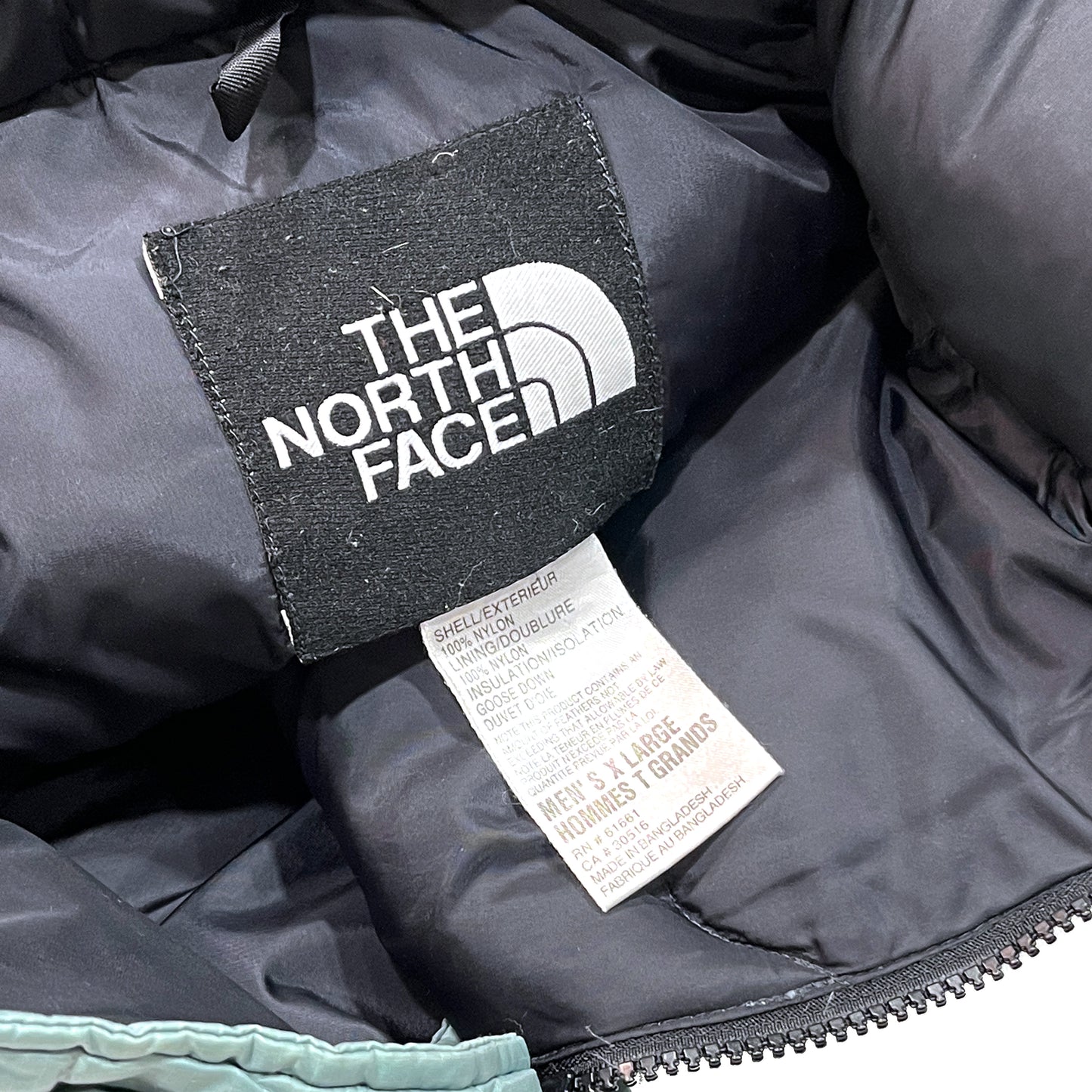 90's North Face Nuptse JKT "Ice Teal" Size (XL)