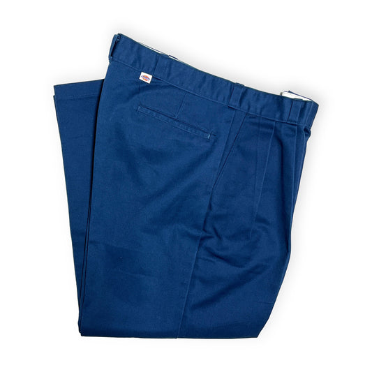 80s Dickies 2タック PT チビタグ W37 L27 平置き 1 濃いネイビー色 2タック PT フロントポケット 腰のファス