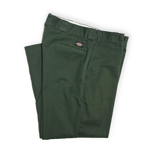 80s Dickies 874 Olive PT W37 L27 平置き 緑色 後部ポケット Dickiesタグ