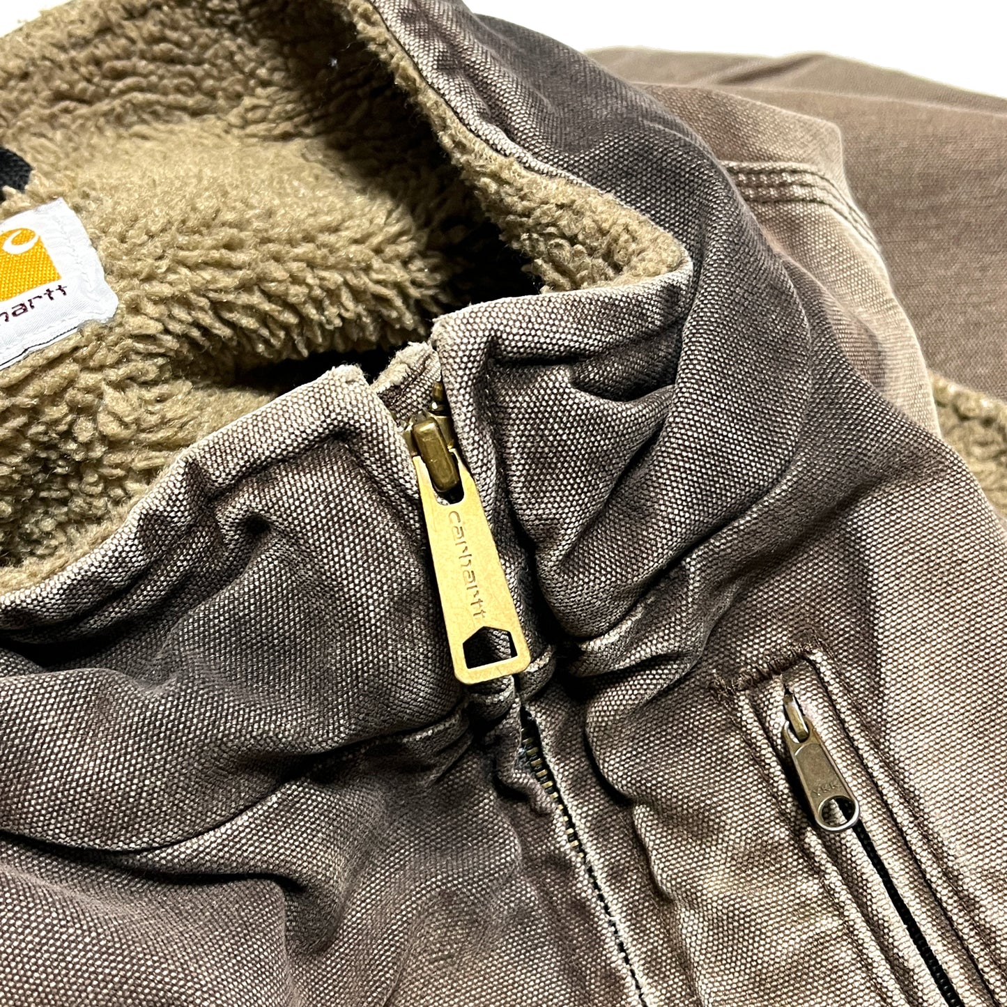 11 メキシコ製 Carhartt ダックベスト ボア ブラウン Size (3XL) ビッグサイズ！