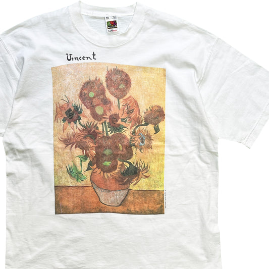 90's FRUIT OF THE LOOM Vincent Gogh T "ひまわり" Size (XL)