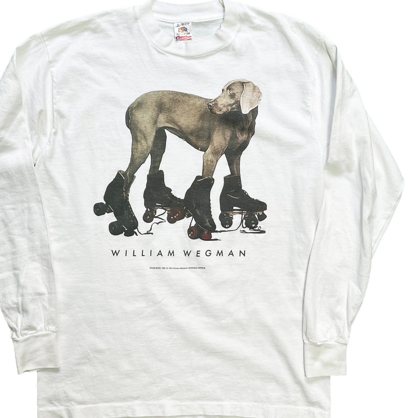 90's FRUIT OF THE LOOM William Wegman L/S T Size (L)