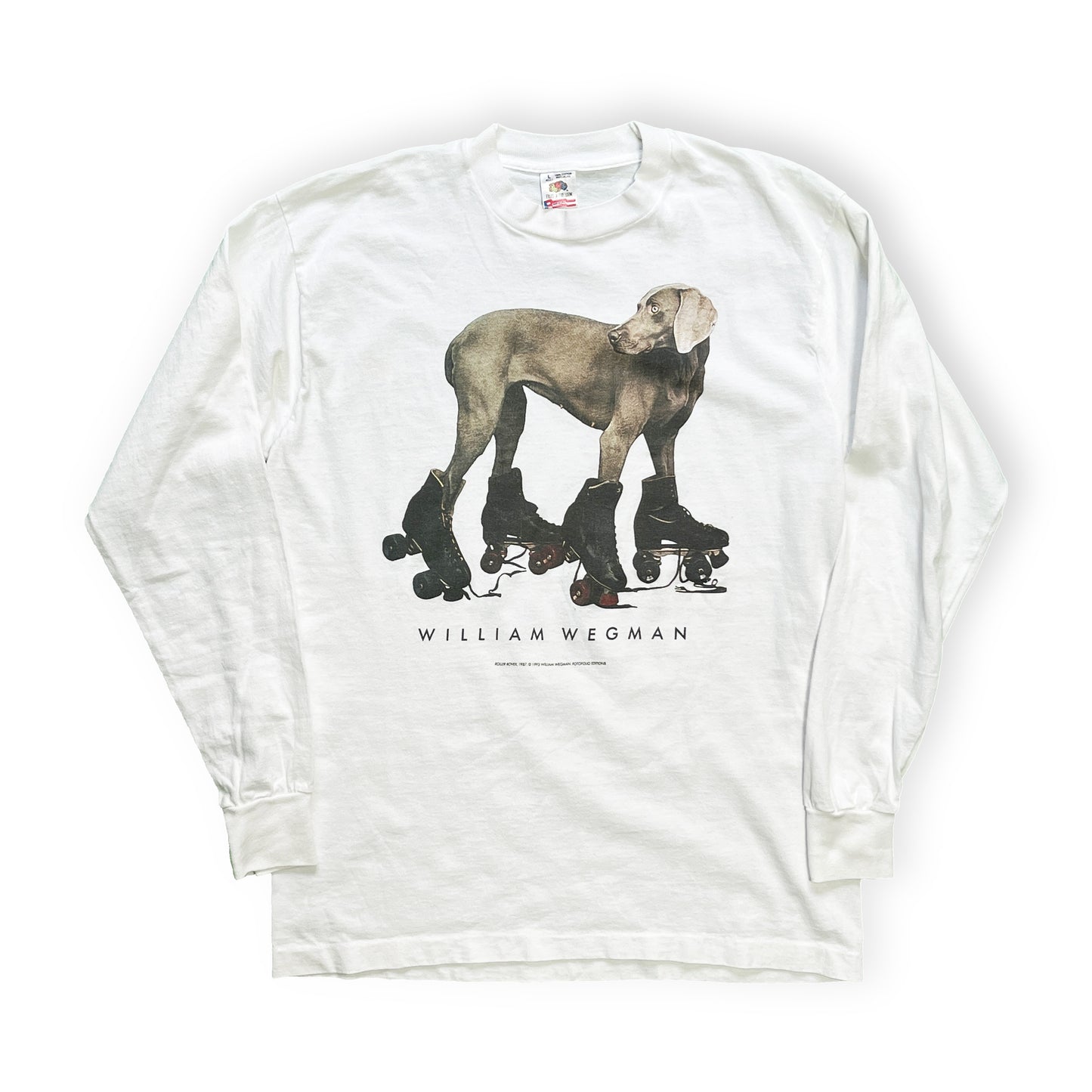 90's FRUIT OF THE LOOM William Wegman L/S T Size (L)