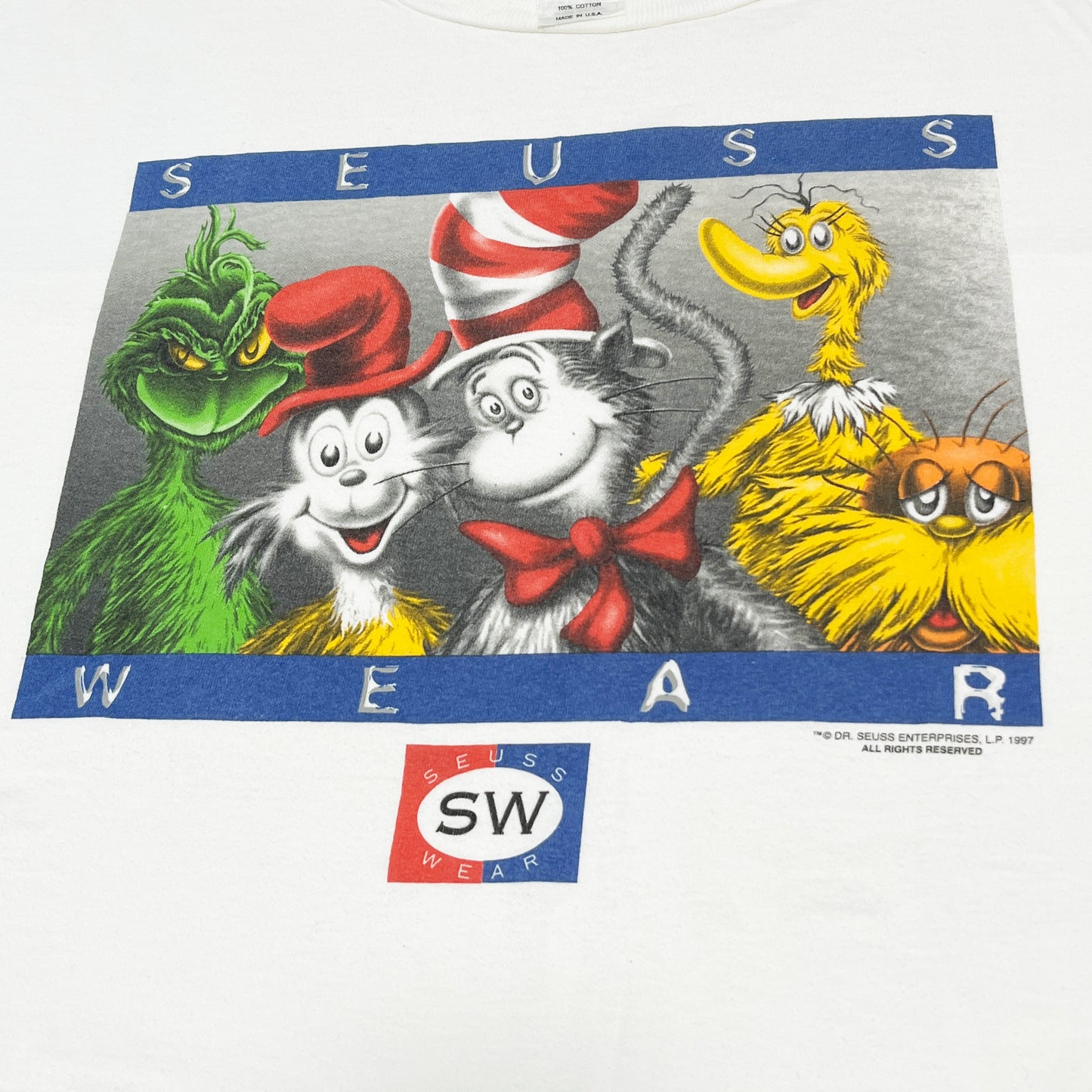 90's FRUIT OF THE LOOM Dr.Seuss T Tommy Hilfiger パロディー Size (XL)