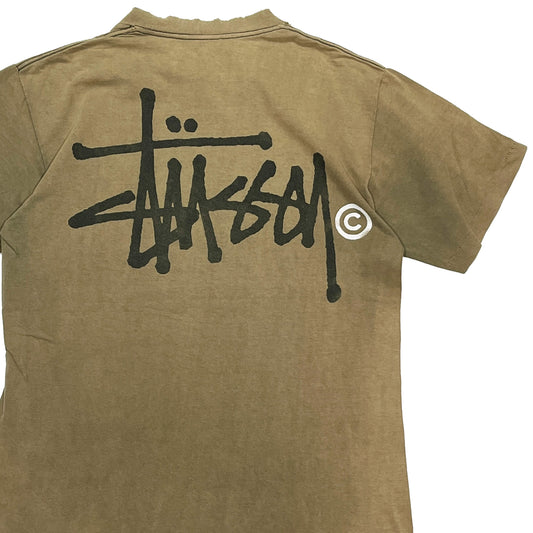90s Old STUSSY T L 背面 に大きなStüssyロゴプリント サイズLタグ