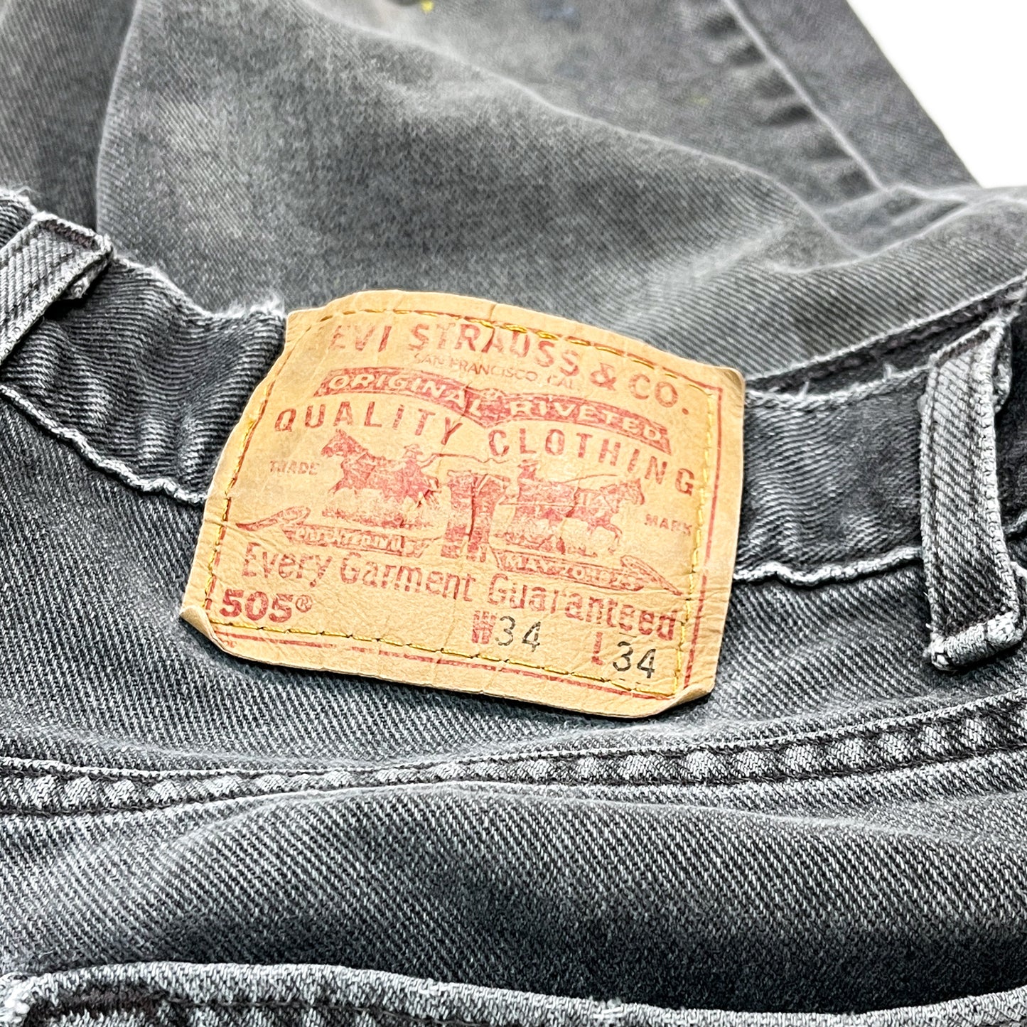 90's Levi's 505 Black Denim カットオフショーツ Size (W34)位