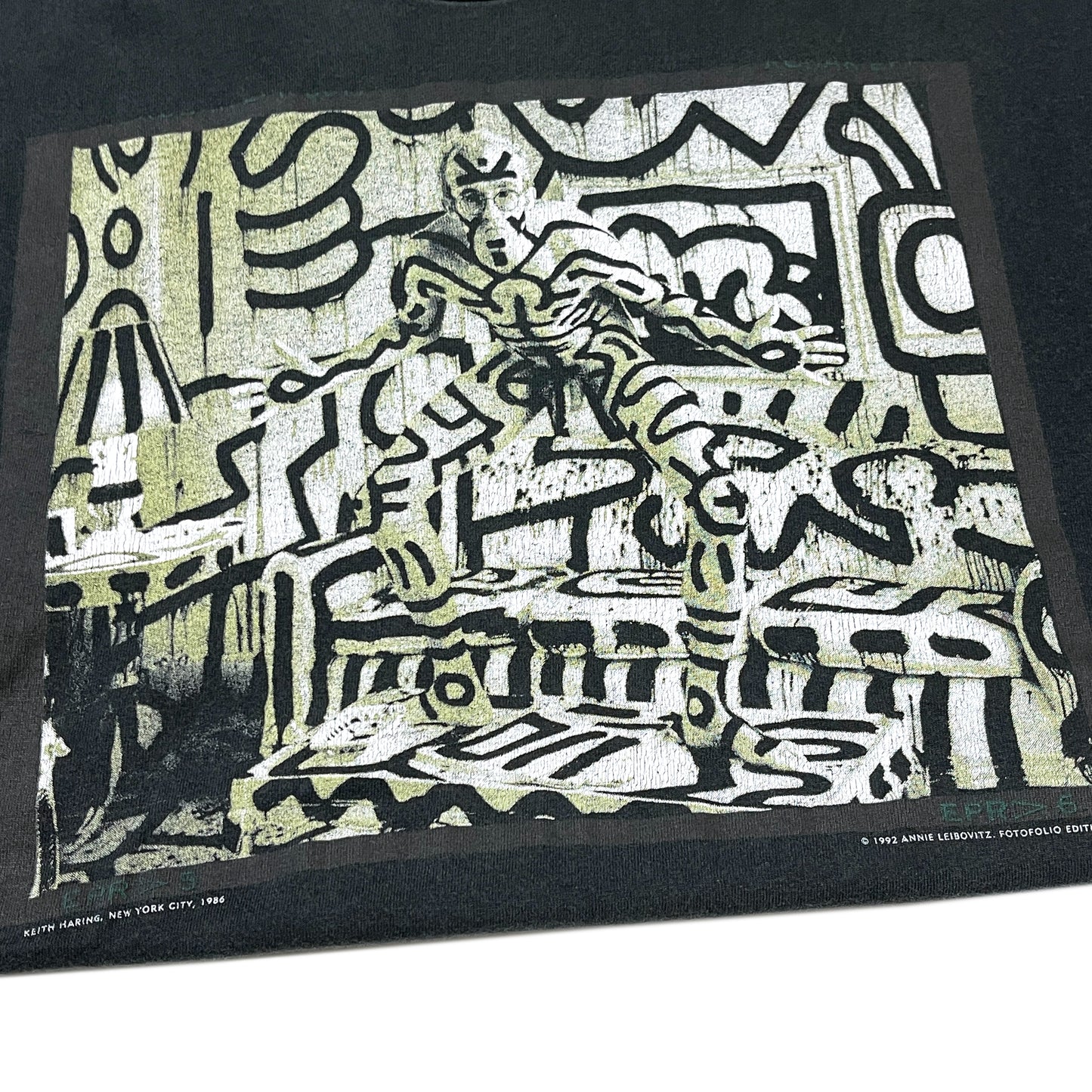 90's〜 FRUIT OF THE LOOM Keith Haring X Annie Leibovitz photo T Size (M)