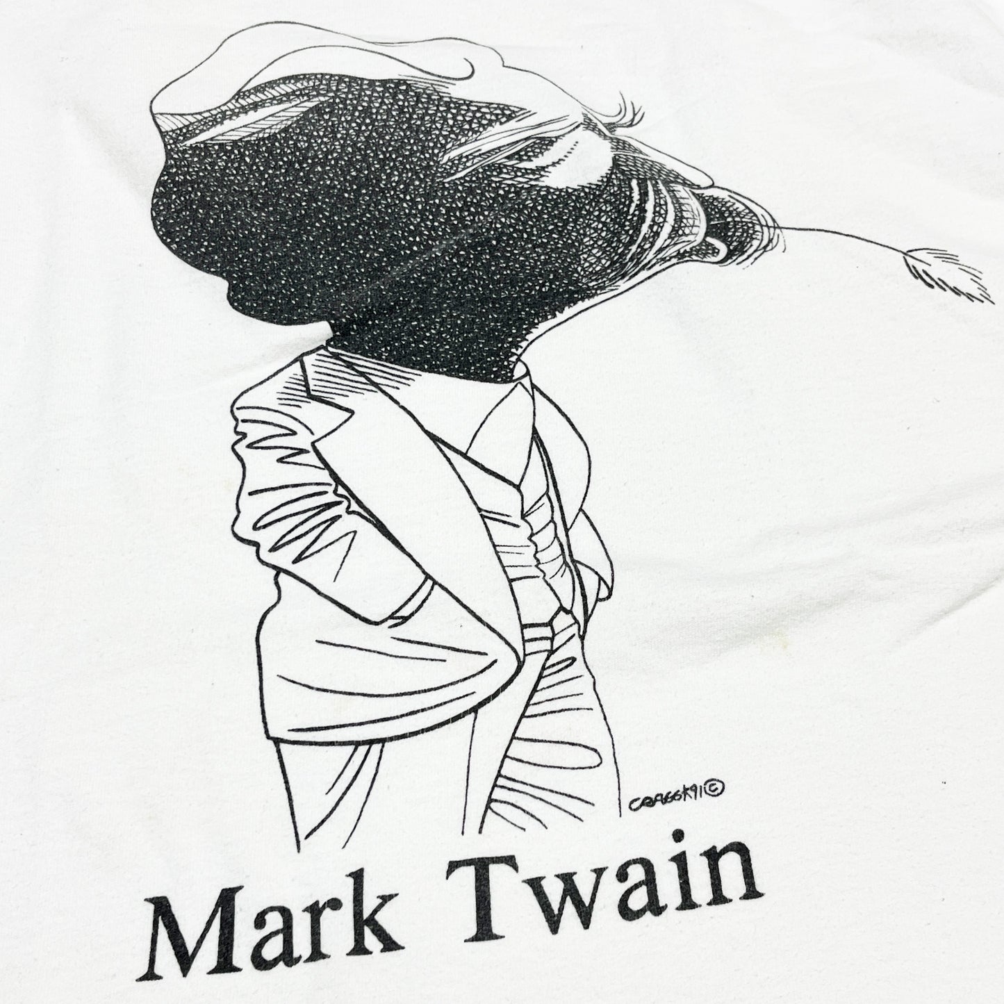 90's SOFFE SHIRTS Largely Literary Series "Mark Twain" T Size (XL)