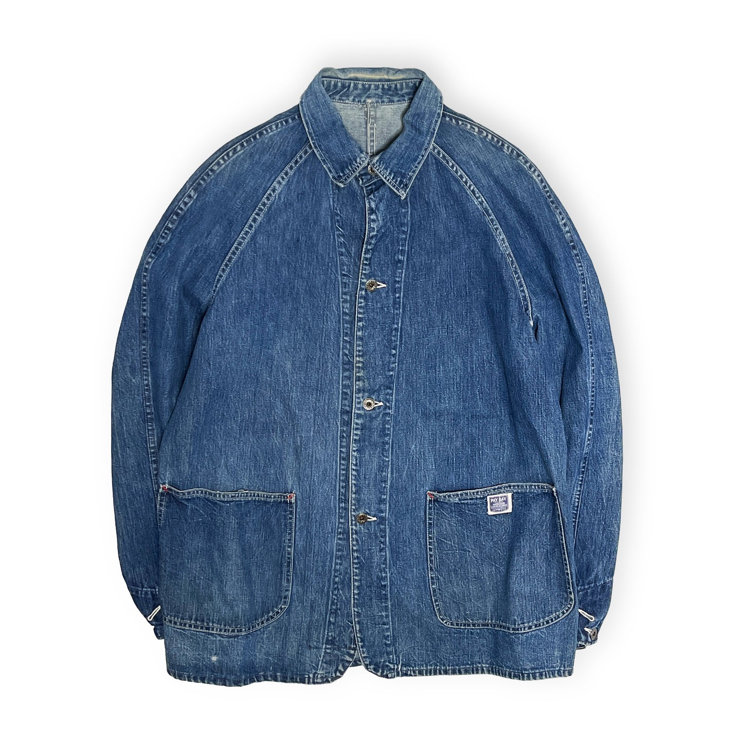 40's PAY DAY WWII Denim Coverall CROWN Change Button Size (44)位 スペシャル！