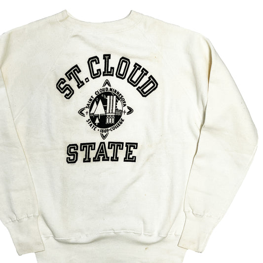 60's Champion ランタグ Flocky Print Sweat "St.Cloud State" Size (L) Almost Deadstock