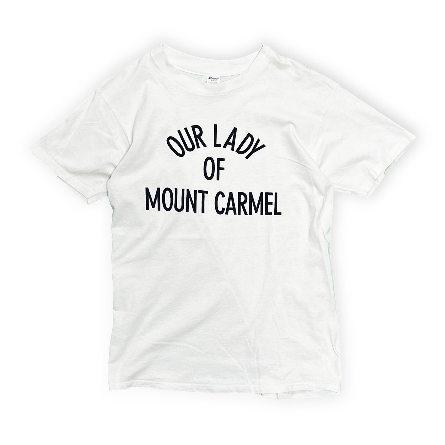 80's Champion "OUR LADY OF MOUNT CARMEL" T 染み込み Size (L)