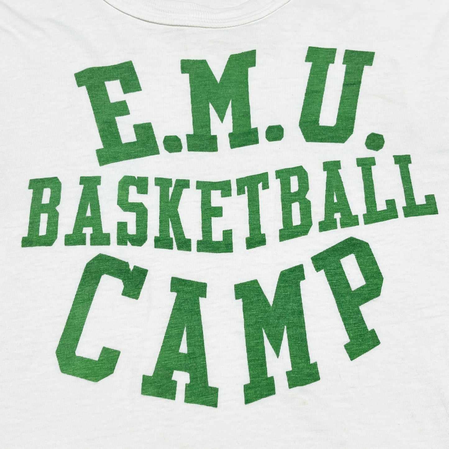 60's〜 Unknown "E.M.U. BASKETBALL CAMP" T 染み込み バインダーネック Size (L)位