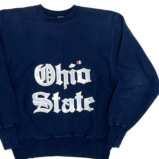 90's Champion R/W "Ohio State" 目付き Old English Size (L) レア！