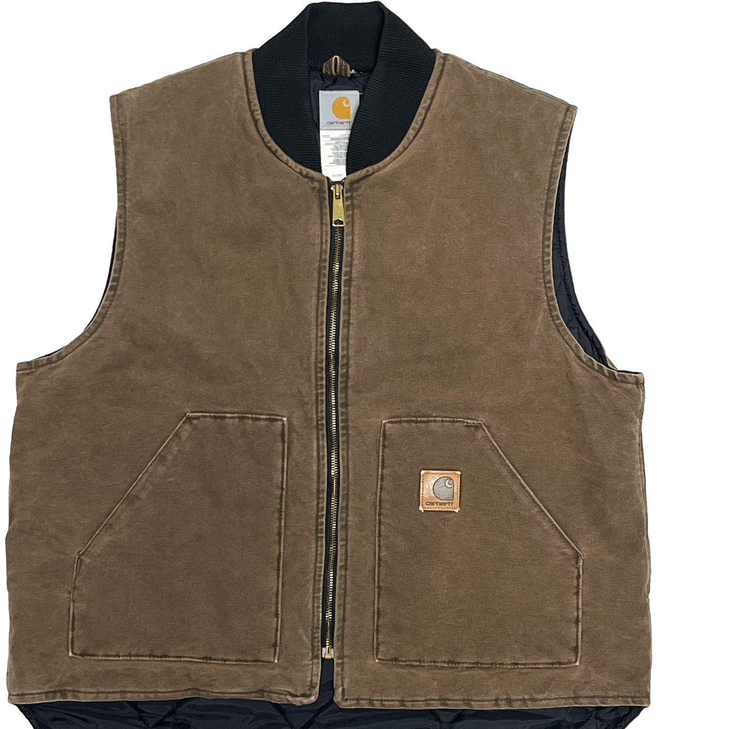 アメリカ製 Carhartt Duck Vest ブラウン Size (XL-R)