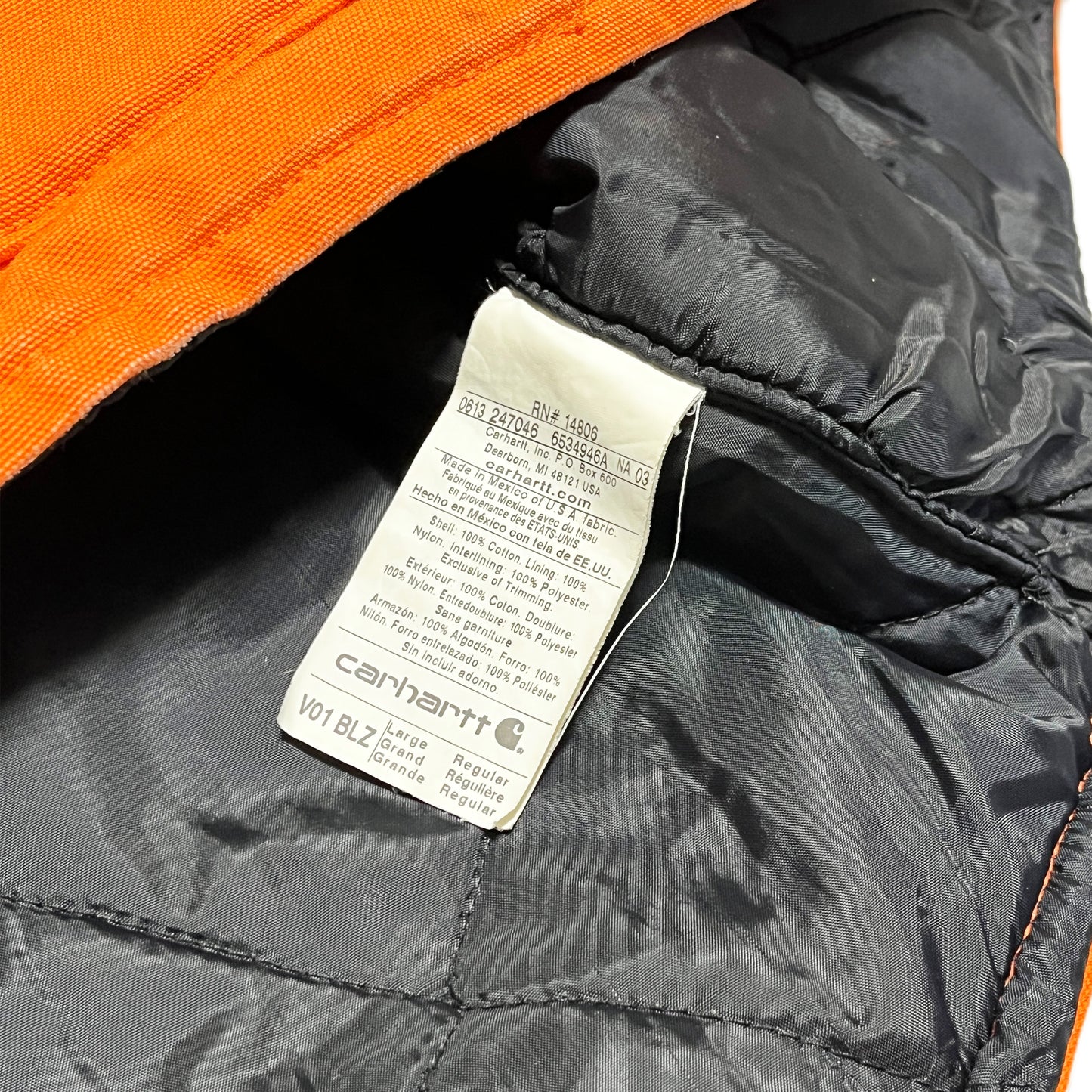 メキシコ製 Carhartt Duck Vest Orange Size (L)