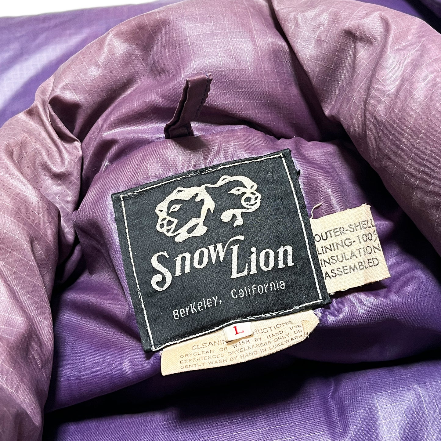 70's〜 Snow Lion リップストップ Down JKT 極上雰囲気 Size (L)