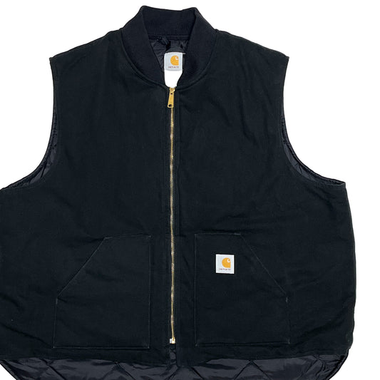 Carhartt ダックベスト 絞りあり ブラック Size (XXL-XXXL)位 ビッグサイズ！