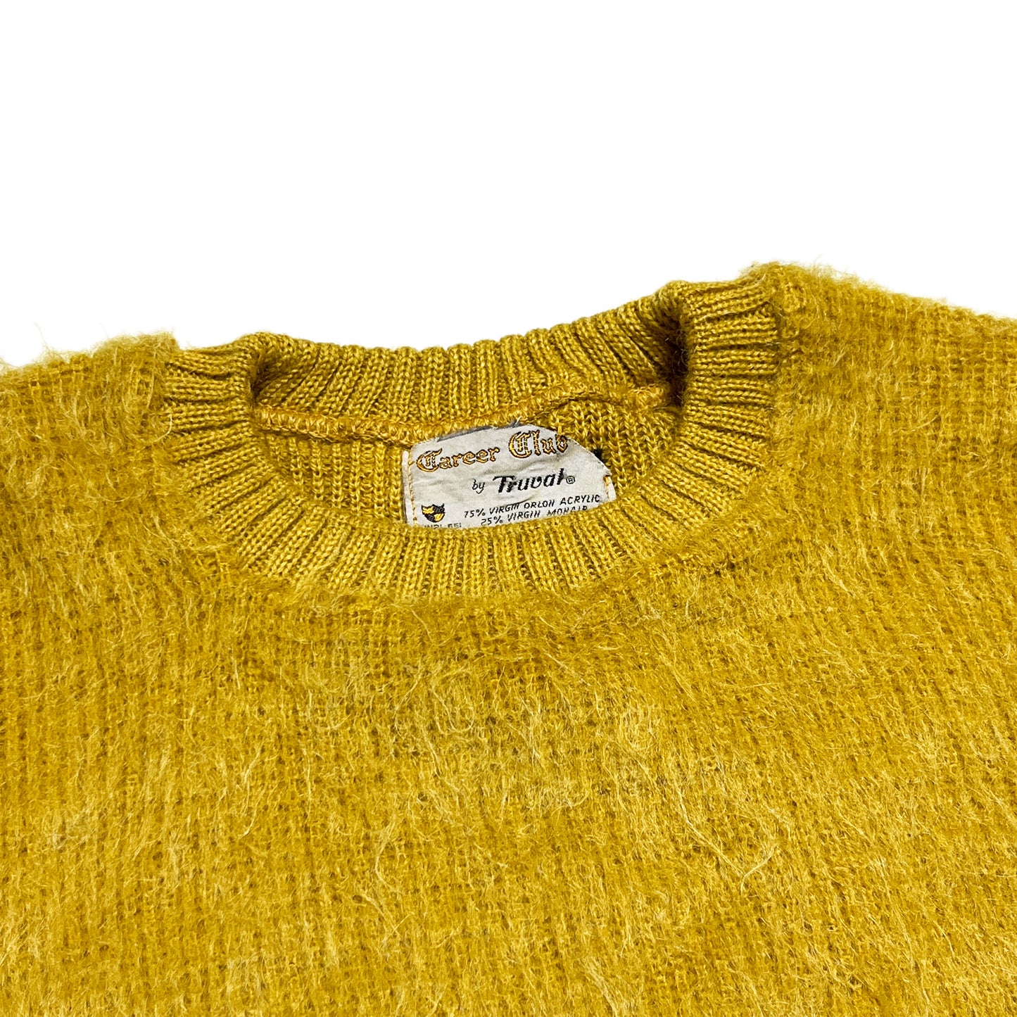 60's Truval Mohair Crew-Neck Sweater マスタード Size (L)位