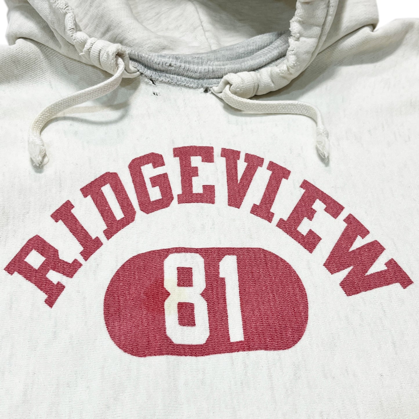 50's〜 Champion R/W After Hoodie 染み込みプリント "RIDGEVIEW 81" Size (L-XL位) スペシャル！