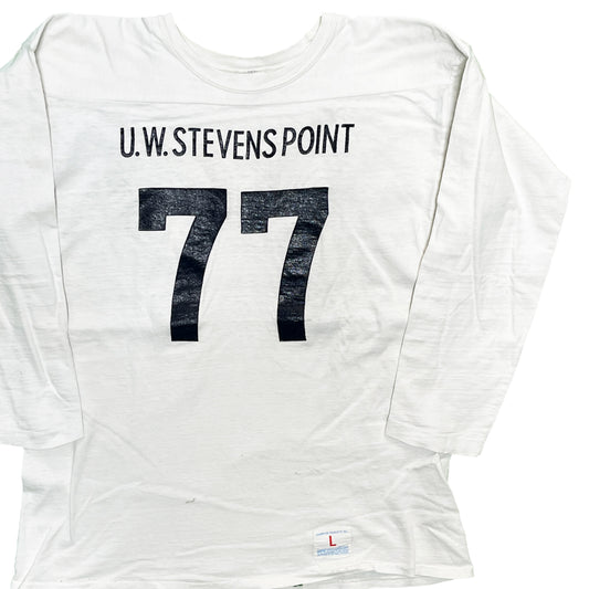 70's バータグ Champion Football T "U.W.STEVENS.POINT 77" Size (L)