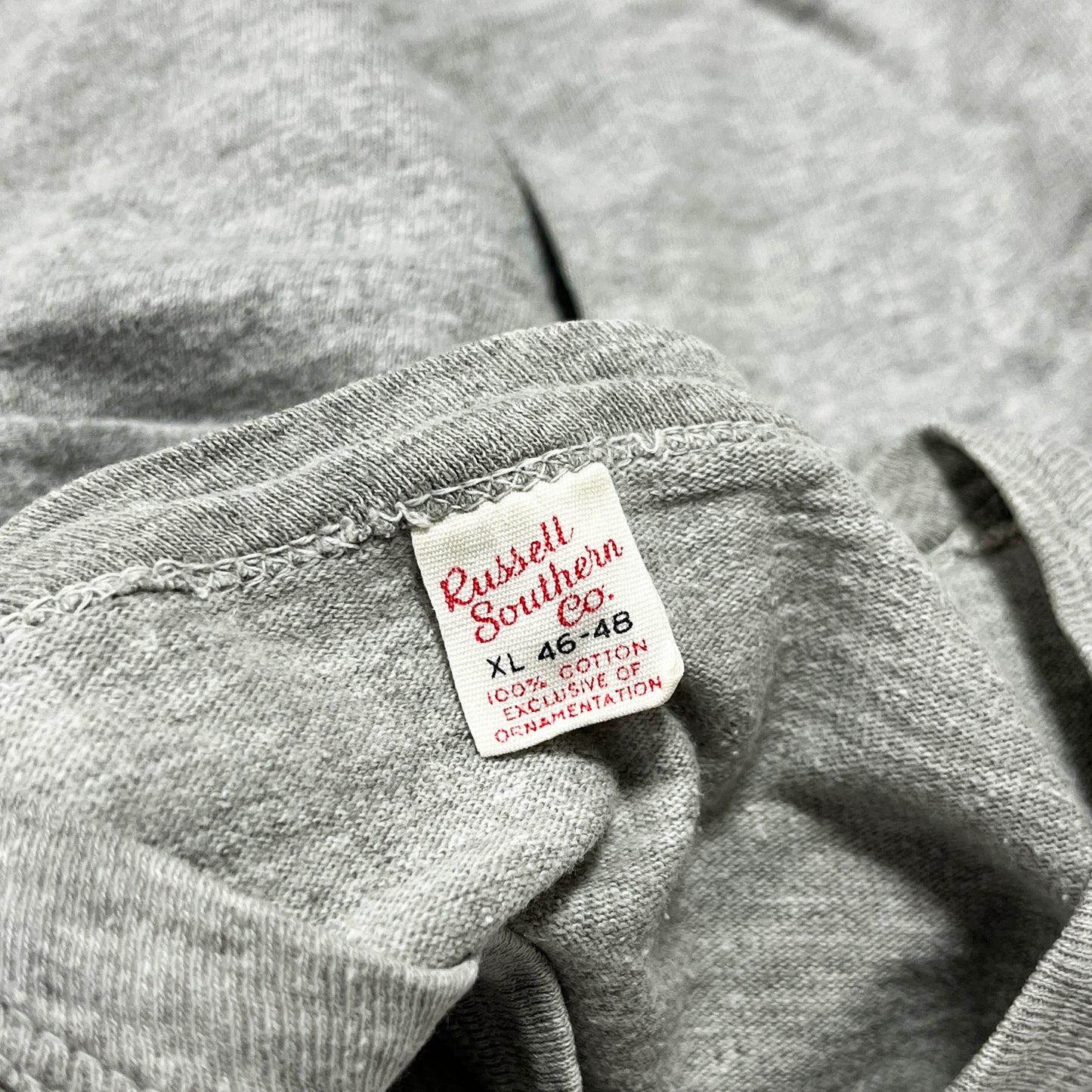 60's Russell Southern Blank T 霜降りグレー 100%コットン Size (XL) レア！