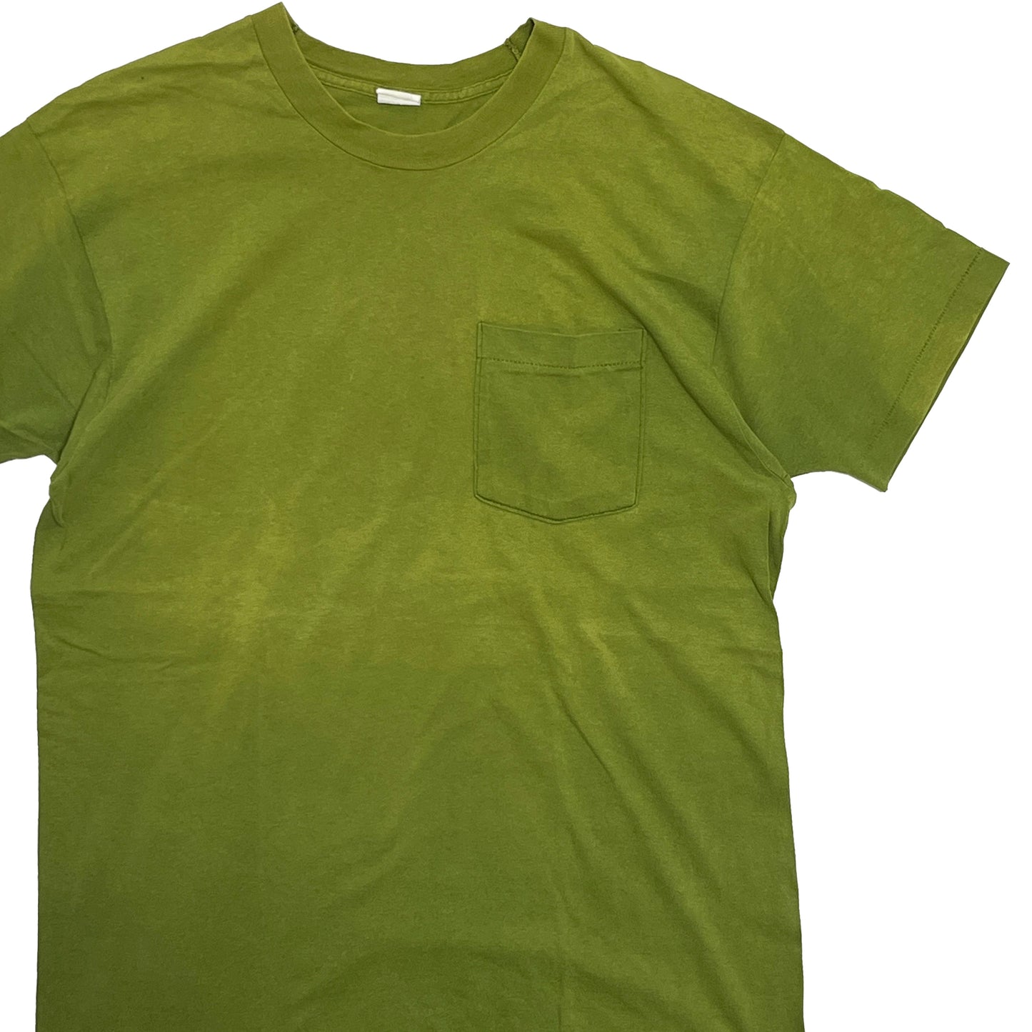 80's〜 FRUIT OF THE LOOM Pocket T オリーブ Size (XL)位 レアカラー！