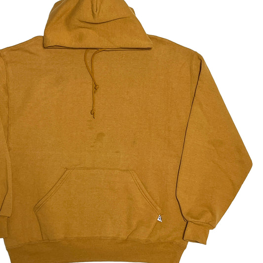 80s Russell Parka レアカラー L 平置き 黄色のフーディ 前面 ポケット ロゴ