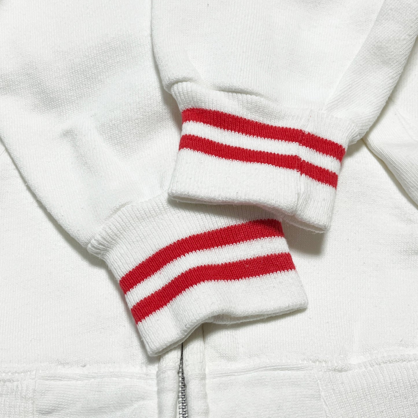 50s〜 Sportswear Zip Sweat "Indianhead" L ディテール 4 インディアン頭冠プリント ウィスコンシンデラズロゴ 素材感