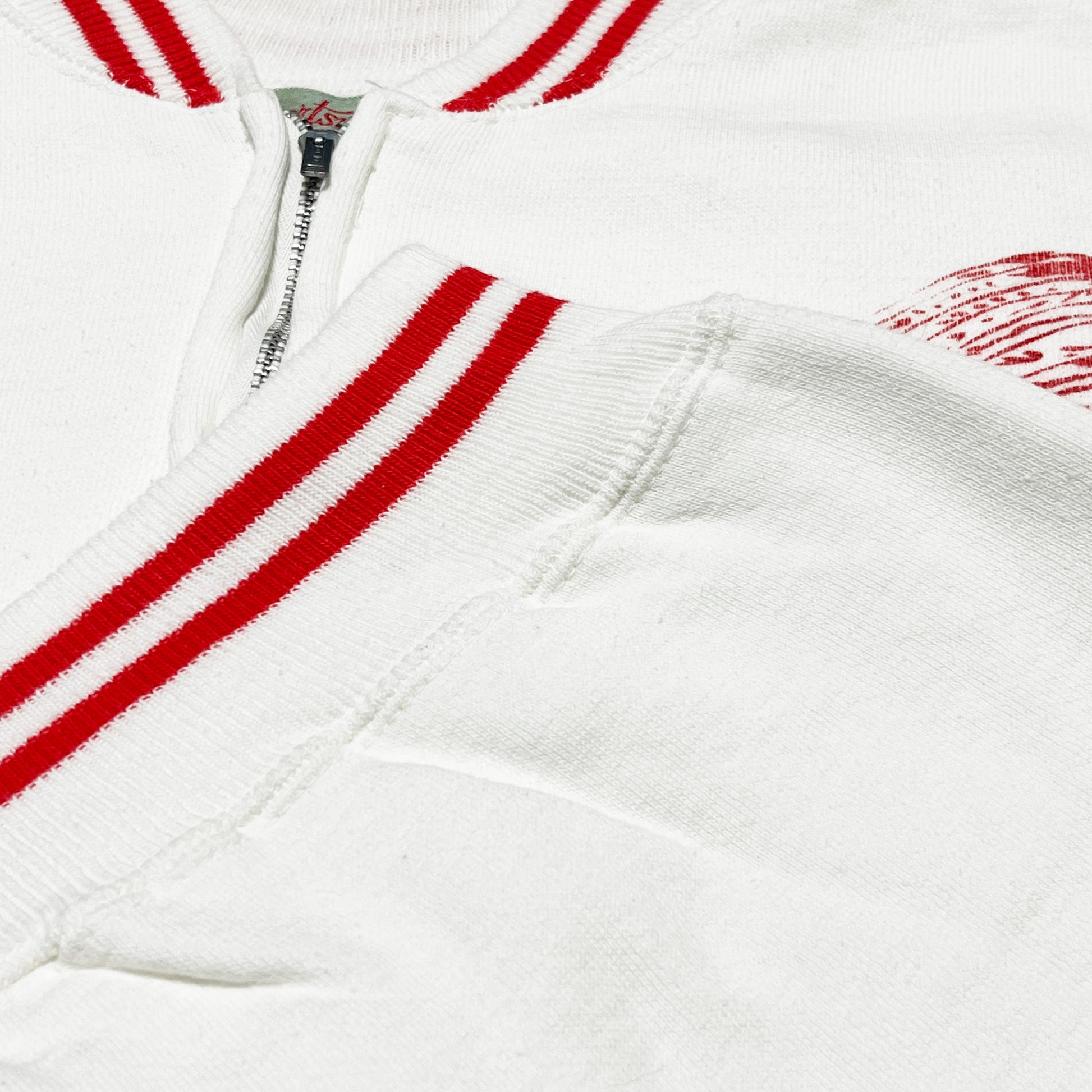 50s〜 Sportswear Zip Sweat "Indianhead" L ディテール 5 インディアン頭冠プリント ウィスコンシンデラズロゴ 素材感