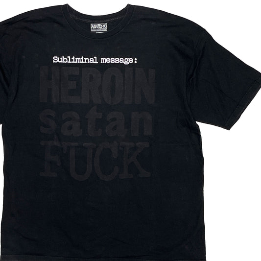 90's ANARCHIC ADJUSTMENT T "HEROIN Satan FUCK" Size (XL) レア！