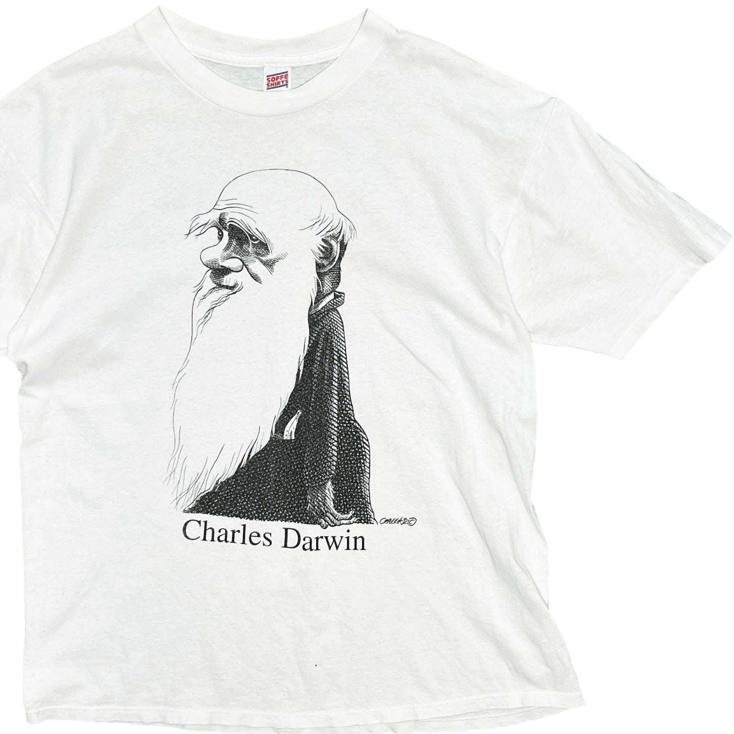 90's SOFFE SHIRTS Largely Literary Series "Darwin" T Size (L)