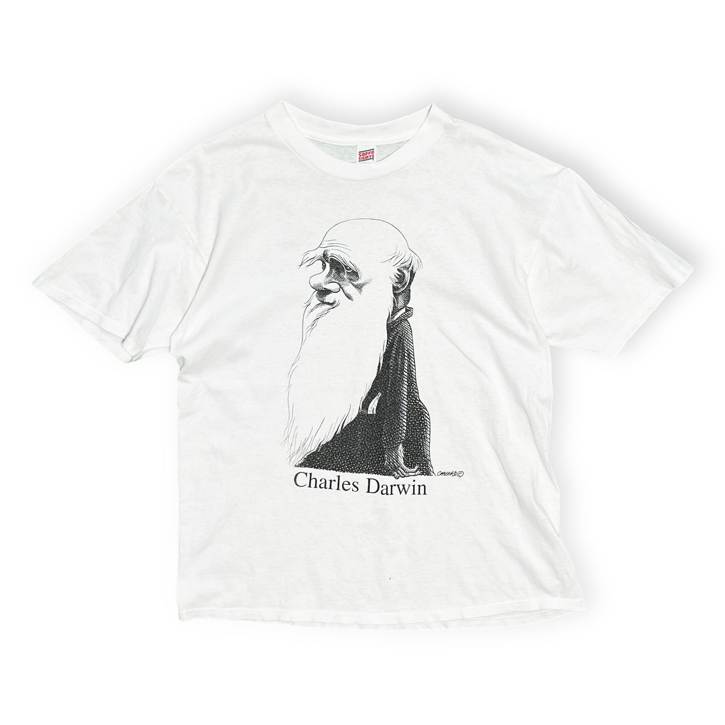 90's SOFFE SHIRTS Largely Literary Series "Darwin" T Size (L)