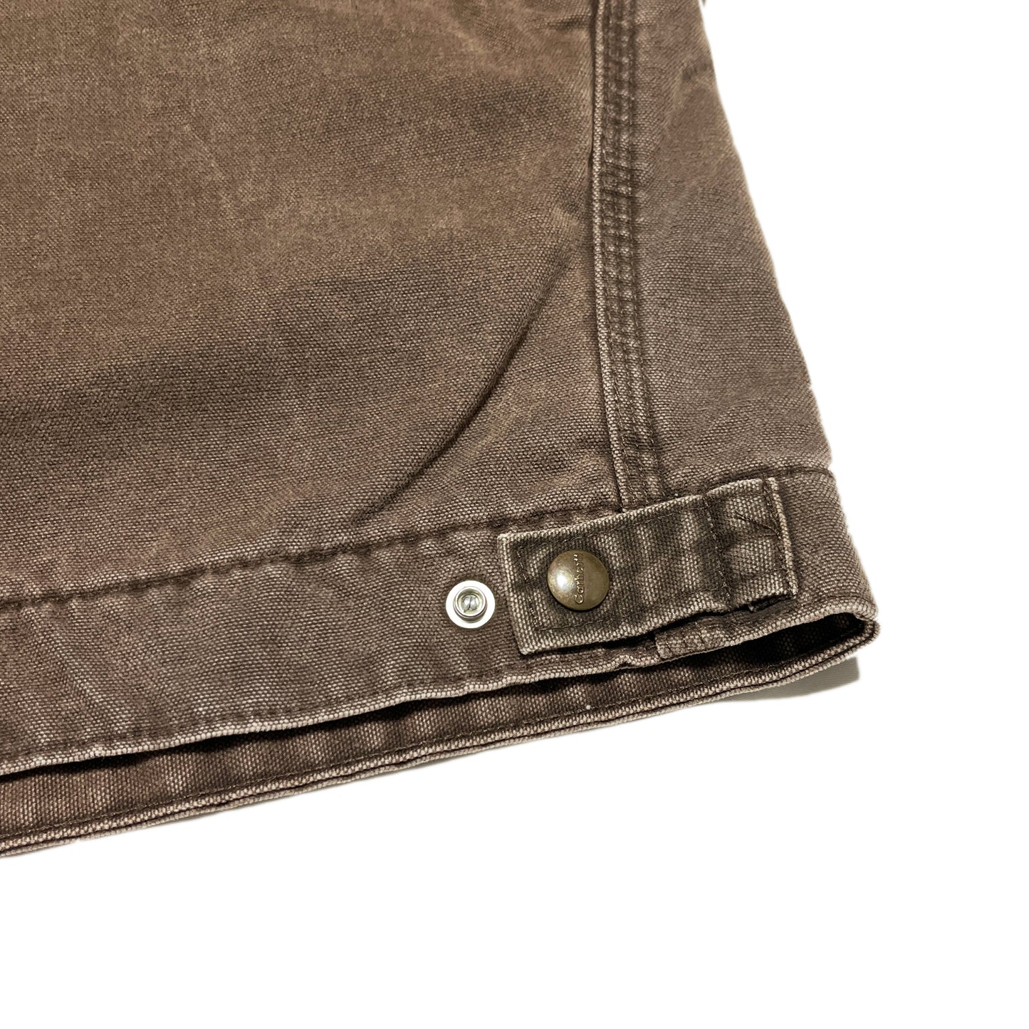 アメリカ製 Carhartt DETROIT JKT ブラウン XL-R レア ブランドタグ 1 タグ ブランドロゴ 洗濯表示