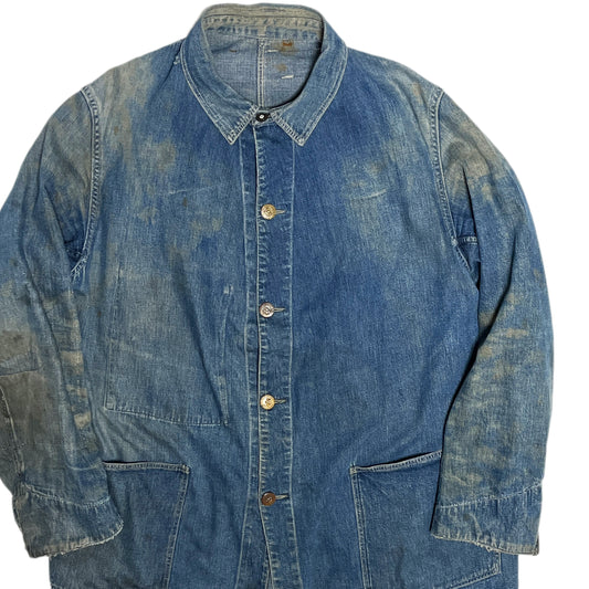 40's WWII Denim Coverall CROWN Change Button 極上雰囲気 Size (42)位 スペシャル！