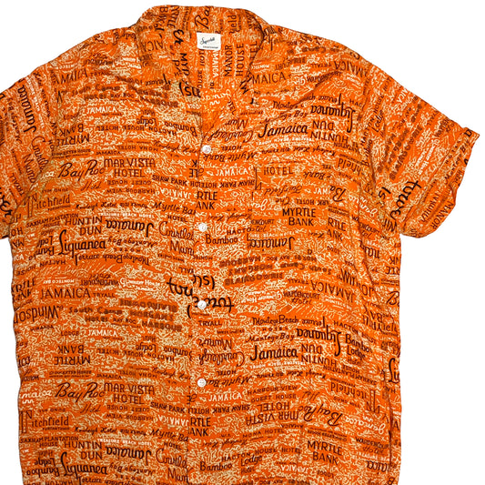 60's Superbilt Hawaiian Rayon S/S SH Jamaica Size (L)位