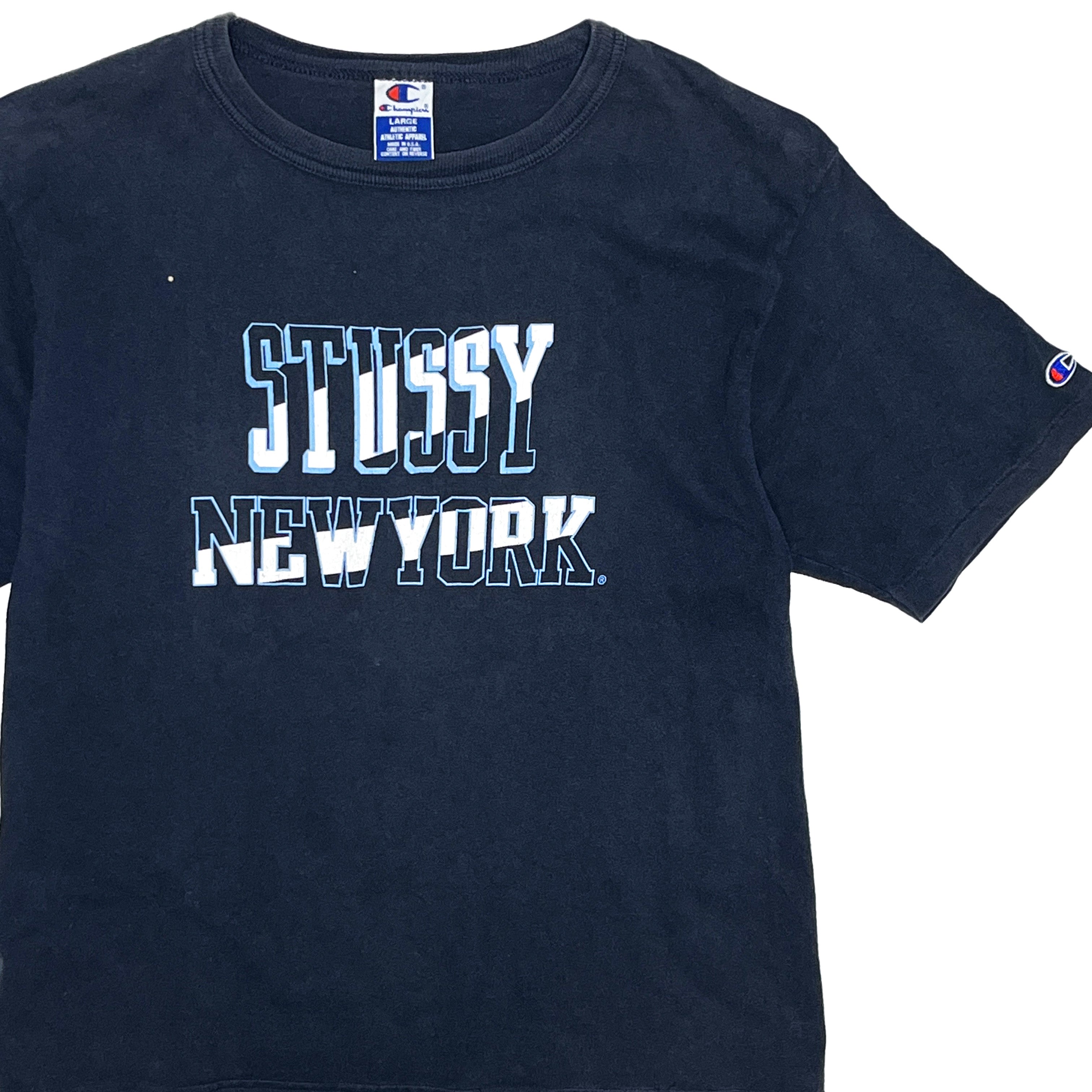 あ　our legacy Stussy ネイビー Tシャツ Lサイズ Stussy x Our Legacy Work Shop Tシャツ Mサイズ｜Yahoo!フリマ