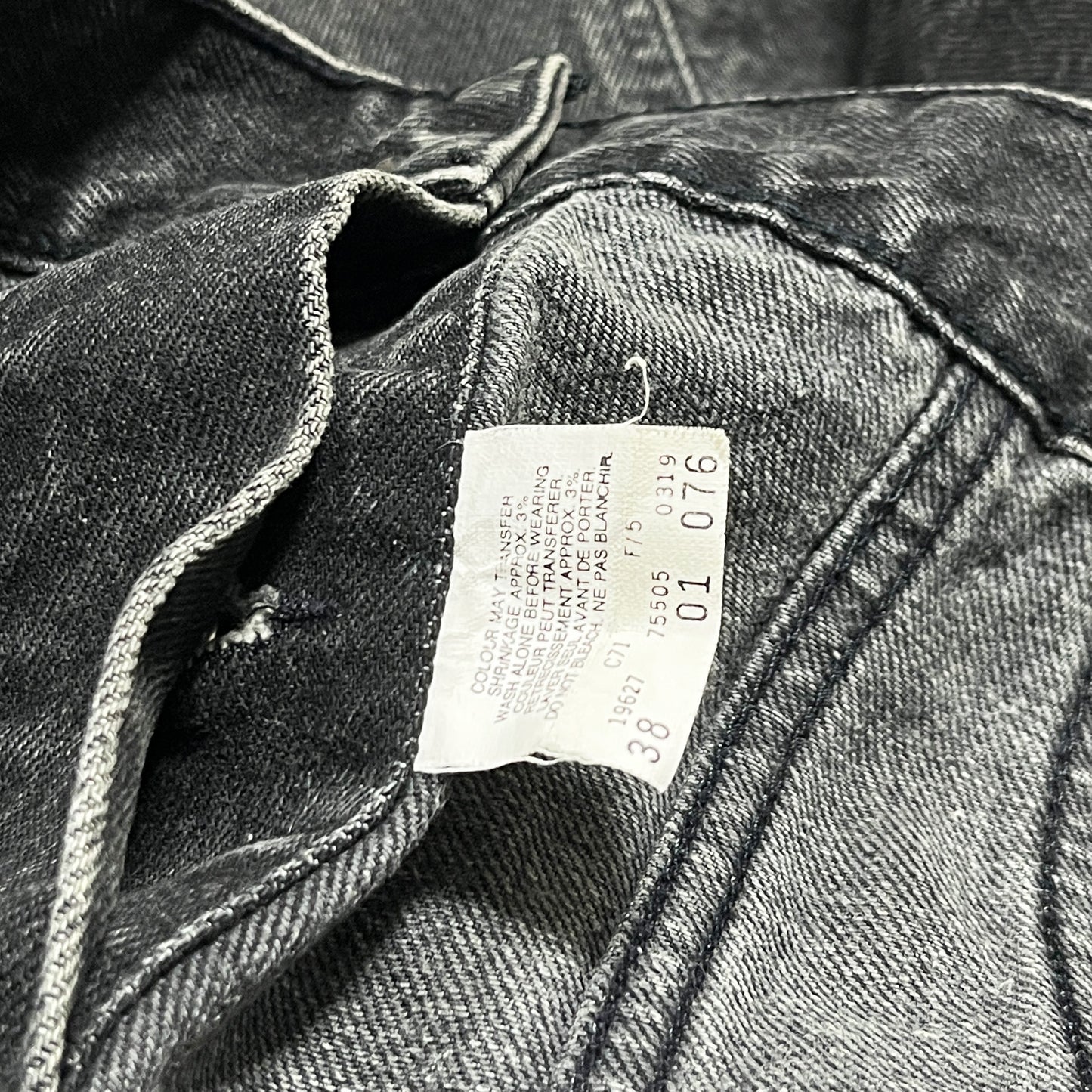 80s〜 Levi's 75505 Black Denim JKT オレンジタブ 38 カナダ製 ブランドタグ 2 レヴィ・ストラウス&カンパニーのタグ 75505-0319