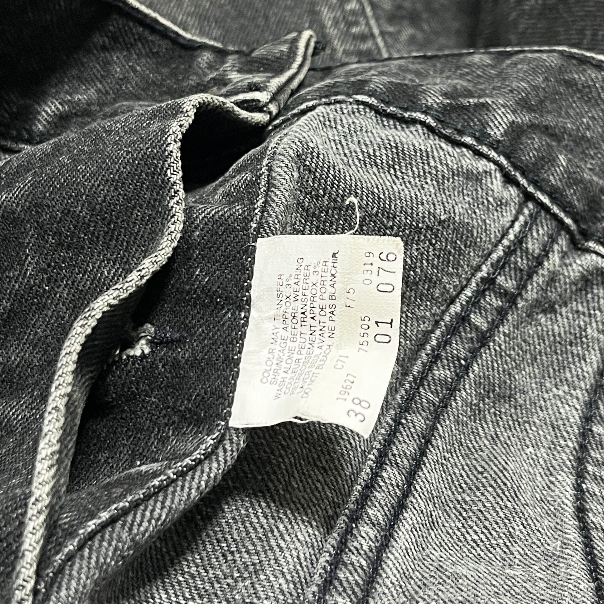80s〜 Levi's 75505 Black Denim JKT オレンジタブ 38 カナダ製 ブランドタグ 2 レヴィ・ストラウス&カンパニーのタグ 75505-0319