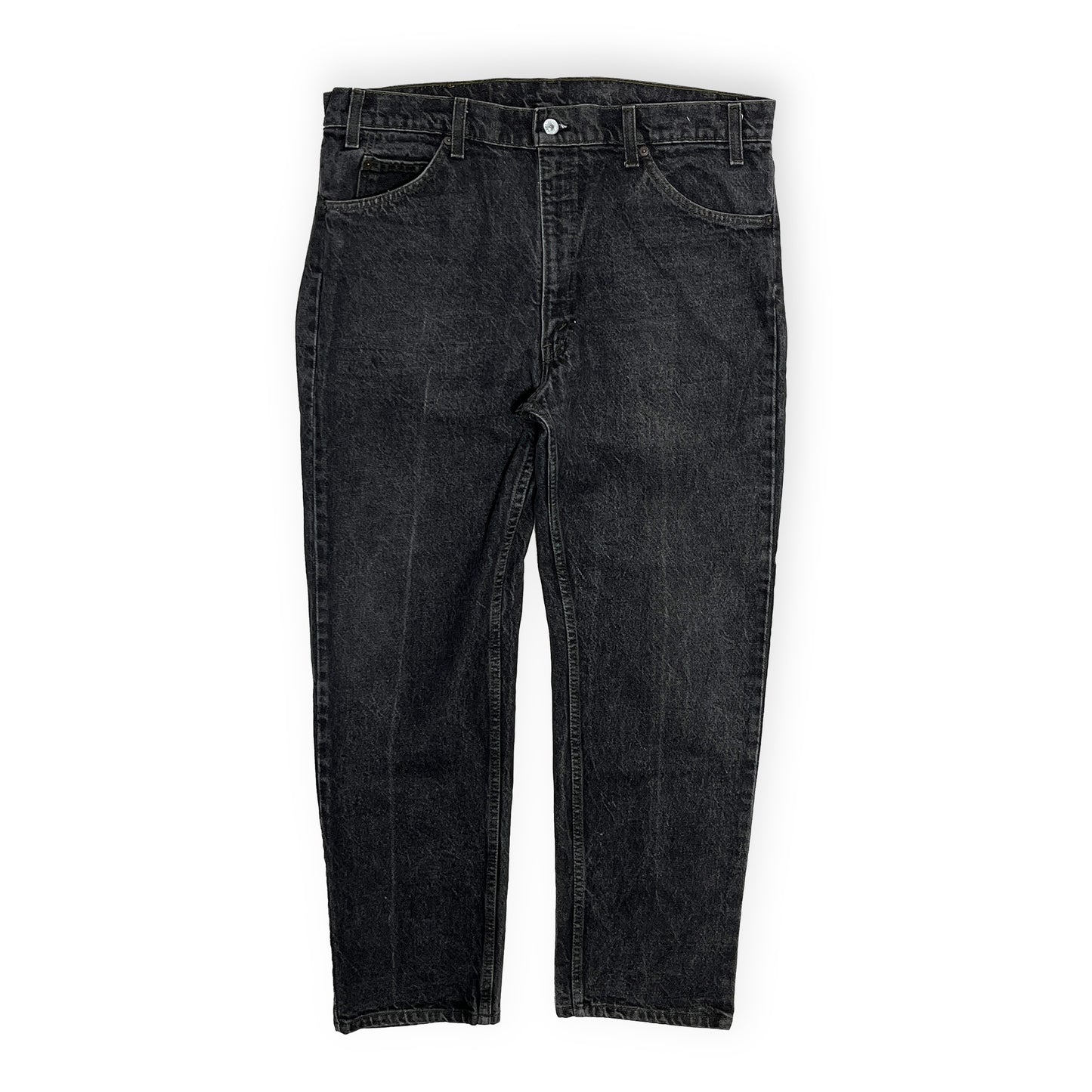 90s Levi's 505 Black Deinm PT W38 L30 平置き 黒いデニム フロントポケット ボタン