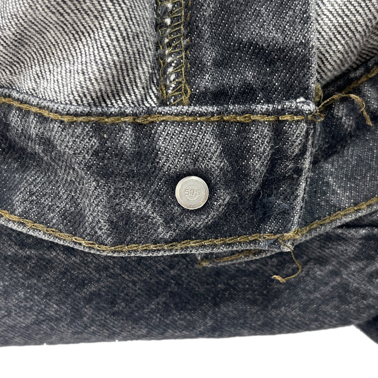 90s Levi's 505 Black Deinm PT W38 L30 ディテール 金メッキのジッパー ボタン