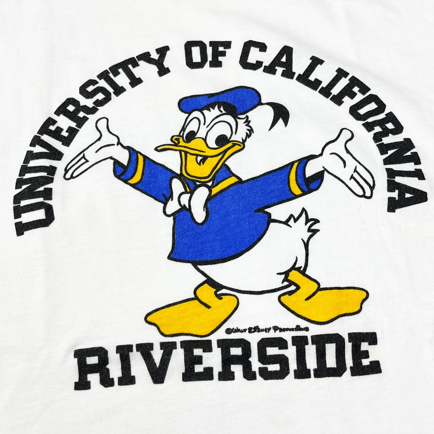 80's Collegiate Pacific Disney Land Donald Duck Ringer T Size (XL)