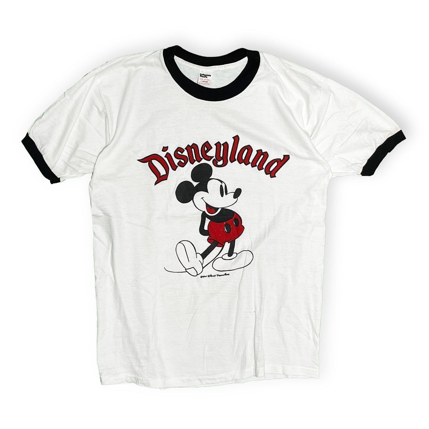 80's Collegiate Pacific Disney Land Mickey Mouse Ringer T Size (L)