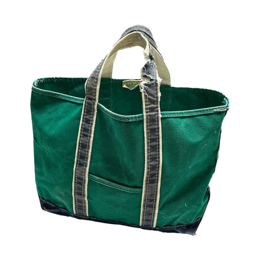 80's L.L.Bean DELUXE TOTE Green X Navy Size (Large)