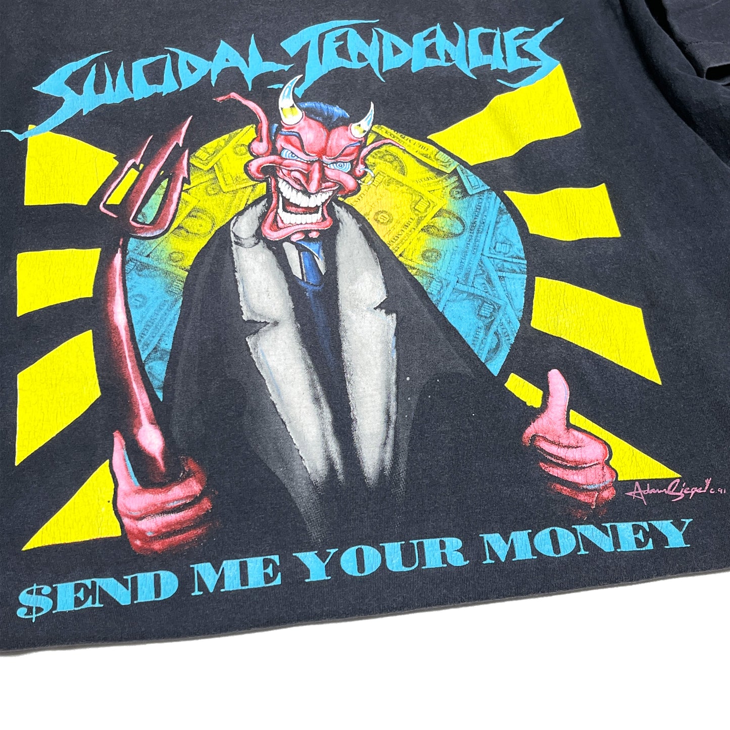 90's Giant Suicidal Tendencies "SEND ME YOUR MONEY" T Size (L)